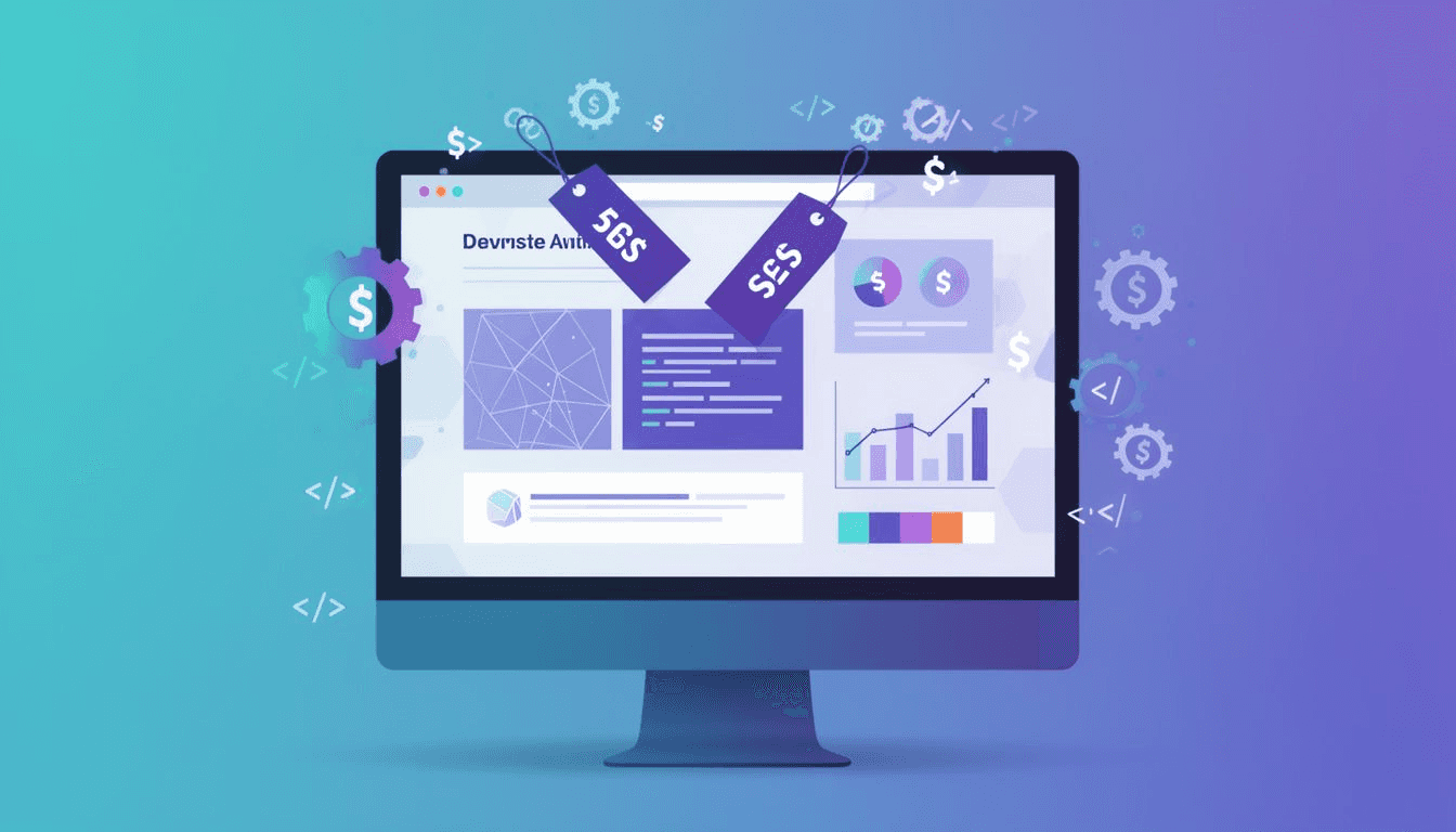 Web design cost and pricing guide illustration for 2026