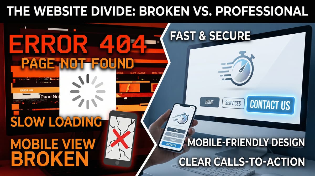 Mobile website showing common mistakes