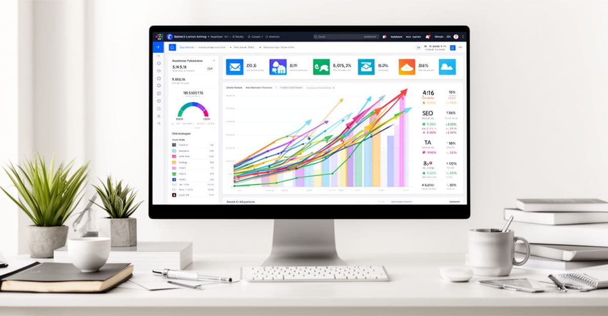 Digital marketing McDonough GA dashboard showing growth charts and SEO metrics