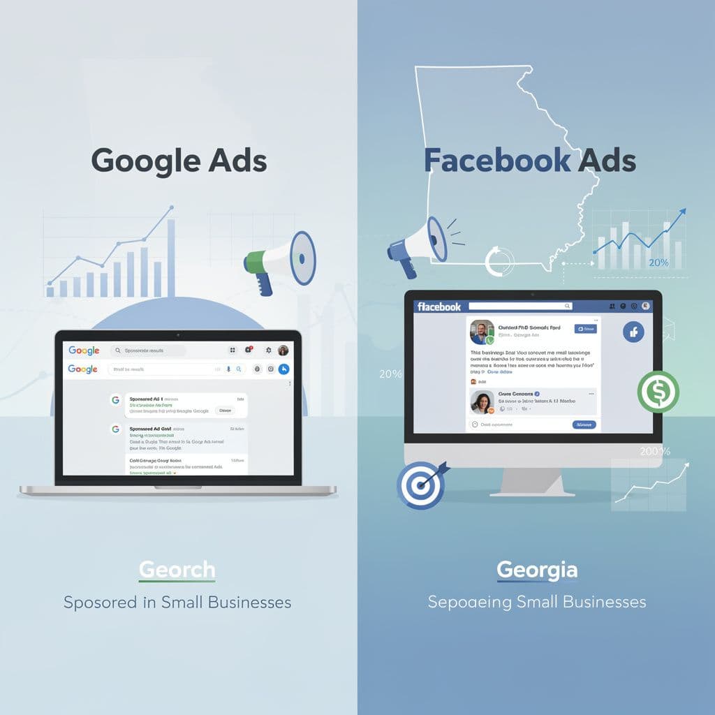 Google Ads vs Facebook Ads comparison for Georgia small businesses
