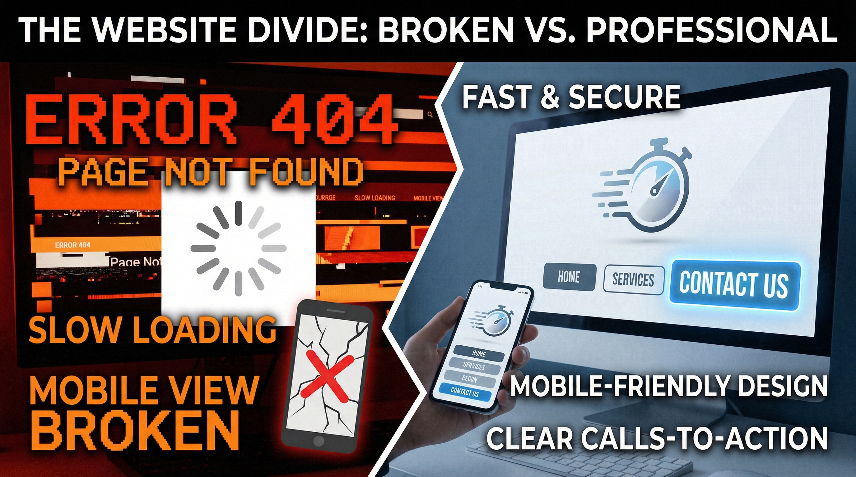 Mobile website showing common mistakes